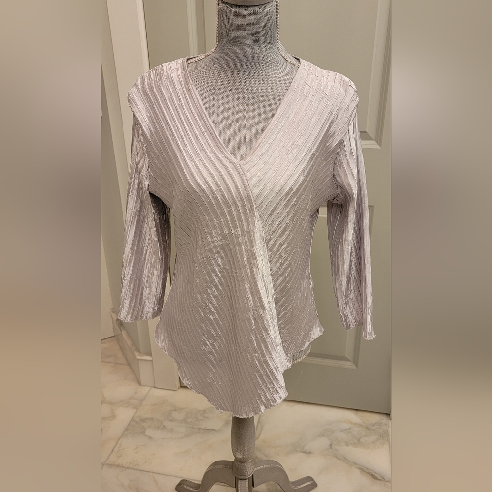 Silver Metallic Dressy Blouse